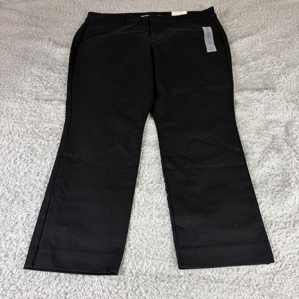 Old Navy High-Rise Pixie Ankle Pants Black Never-Fade Size 16 NWT